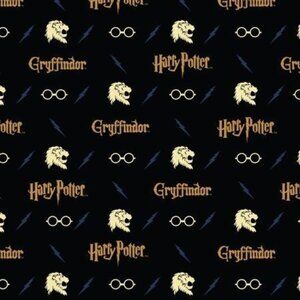 Cotton Fabric Harry Potter House of Gryffindor Lion  44  X 1 Yard  Precut